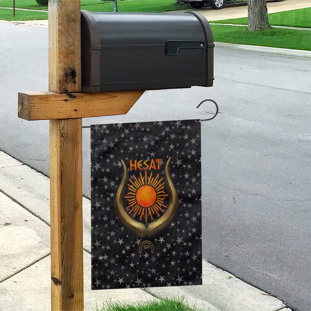 Hesat Solar Horn Symbol Garden Flag Egyptian Cosmic Cow in Starry Milky Way