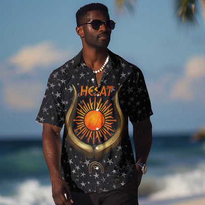 Hesat Solar Horn Symbol Hawaiian Shirt Egyptian Cosmic Cow in Starry Milky Way