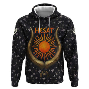 Hesat Solar Horn Symbol Hoodie Egyptian Cosmic Cow in Starry Milky Way