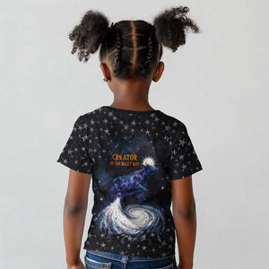 Hesat Solar Horn Symbol Kid T shirt Egyptian Cosmic Cow in Starry Milky Way