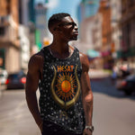 Hesat Solar Horn Symbol Men Tank Top Egyptian Cosmic Cow in Starry Milky Way