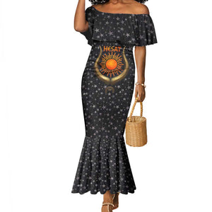 Hesat Solar Horn Symbol Mermaid Dress Egyptian Cosmic Cow in Starry Milky Way