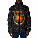 Hesat Solar Horn Symbol Padded Jacket Egyptian Cosmic Cow in Starry Milky Way