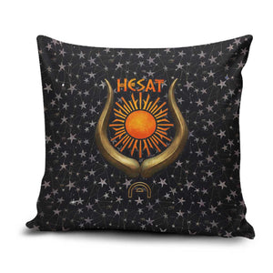 Hesat Solar Horn Symbol Pillow Cover Egyptian Cosmic Cow in Starry Milky Way