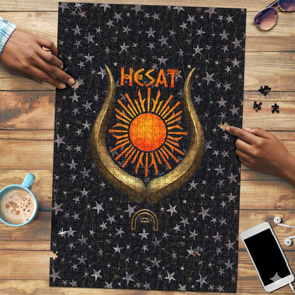 Hesat Solar Horn Symbol Puzzle Egyptian Cosmic Cow in Starry Milky Way