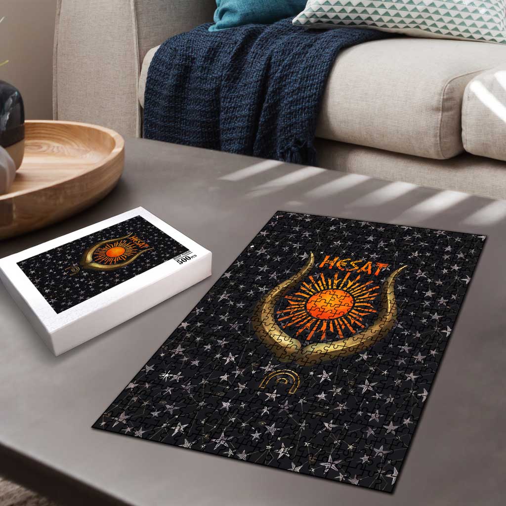 Hesat Solar Horn Symbol Puzzle Egyptian Cosmic Cow in Starry Milky Way