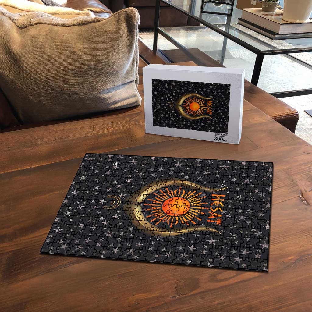 Hesat Solar Horn Symbol Puzzle Egyptian Cosmic Cow in Starry Milky Way
