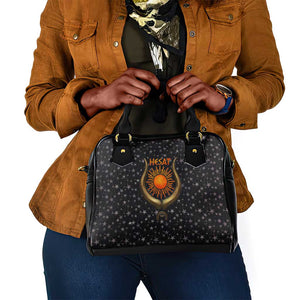 Hesat Solar Horn Symbol Shoulder Handbag Egyptian Cosmic Cow in Starry Milky Way