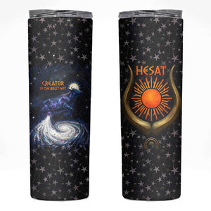 Hesat Solar Horn Symbol Skinny Tumbler Egyptian Cosmic Cow in Starry Milky Way