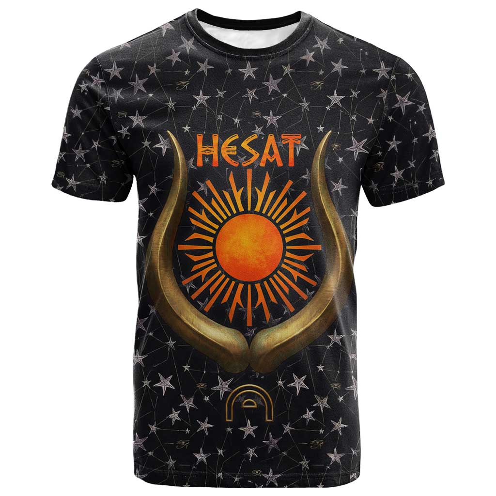 Hesat Solar Horn Symbol T shirt Egyptian Cosmic Cow in Starry Milky Way