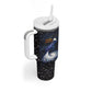 Hesat Solar Horn Symbol Tumbler With Handle Egyptian Cosmic Cow in Starry Milky Way