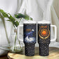 Hesat Solar Horn Symbol Tumbler With Handle Egyptian Cosmic Cow in Starry Milky Way