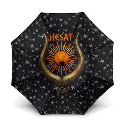 Hesat Solar Horn Symbol Umbrella Egyptian Cosmic Cow in Starry Milky Way