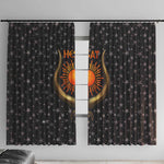 Hesat Solar Horn Symbol Window Curtain Egyptian Cosmic Cow in Starry Milky Way