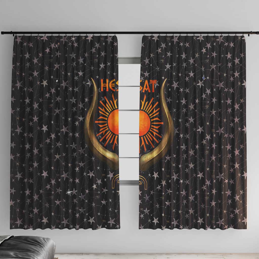 Hesat Solar Horn Symbol Window Curtain Egyptian Cosmic Cow in Starry Milky Way