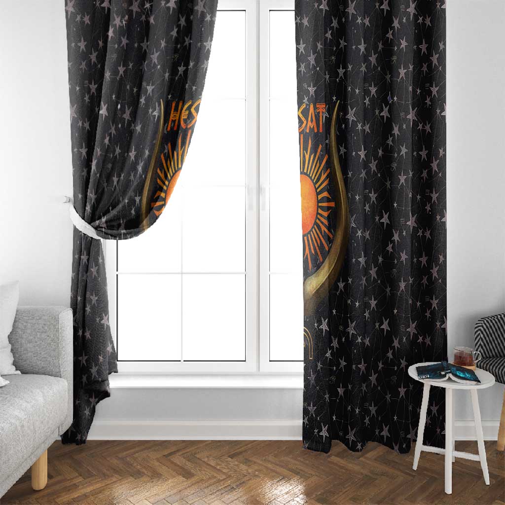 Hesat Solar Horn Symbol Window Curtain Egyptian Cosmic Cow in Starry Milky Way