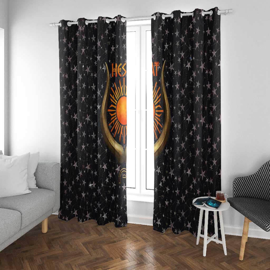 Hesat Solar Horn Symbol Window Curtain Egyptian Cosmic Cow in Starry Milky Way