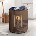 Imenet Sunlit Temple Columns Laundry Basket with Ancient Egyptian Offering Scene