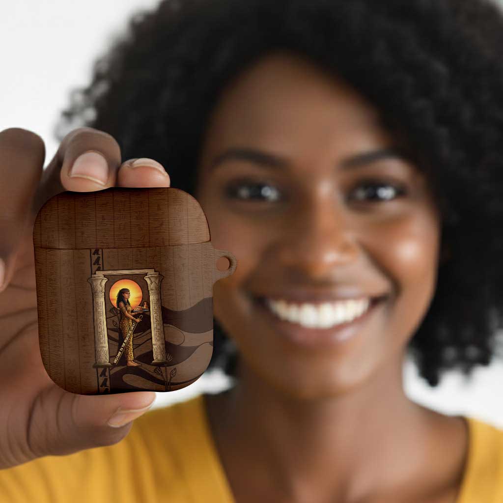Imenet Sunlit Temple Columns AirPods Case with Ancient Egyptian Offering Scene