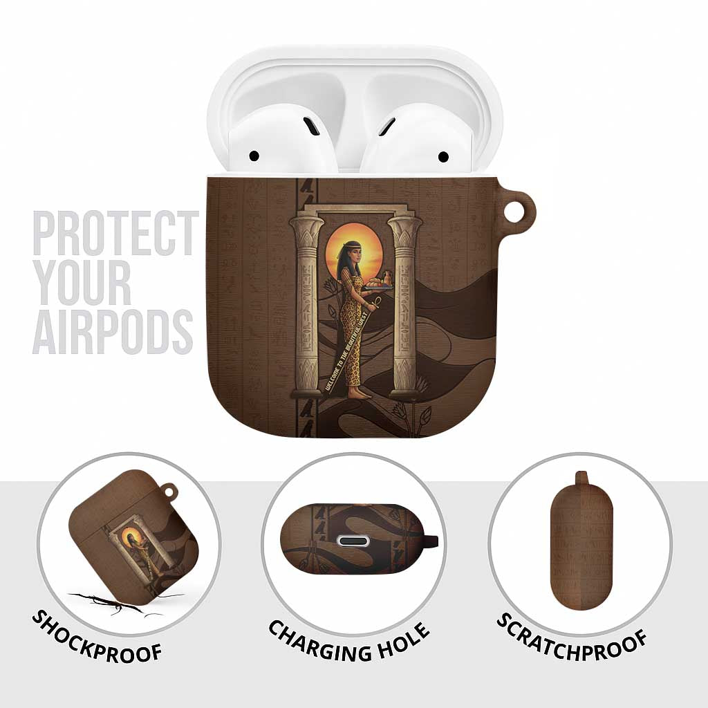 Imenet Sunlit Temple Columns AirPods Case with Ancient Egyptian Offering Scene