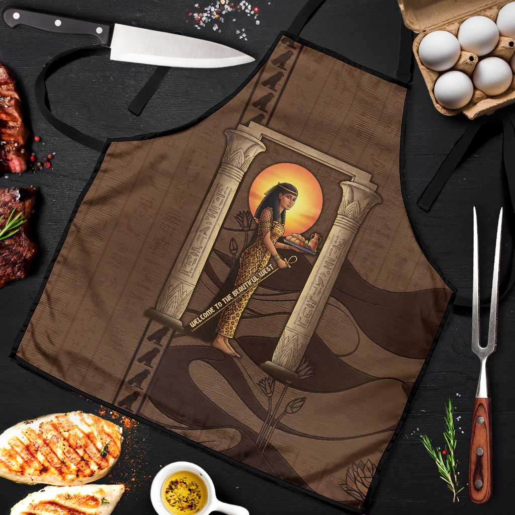 Imenet Sunlit Temple Columns Apron with Ancient Egyptian Offering Scene