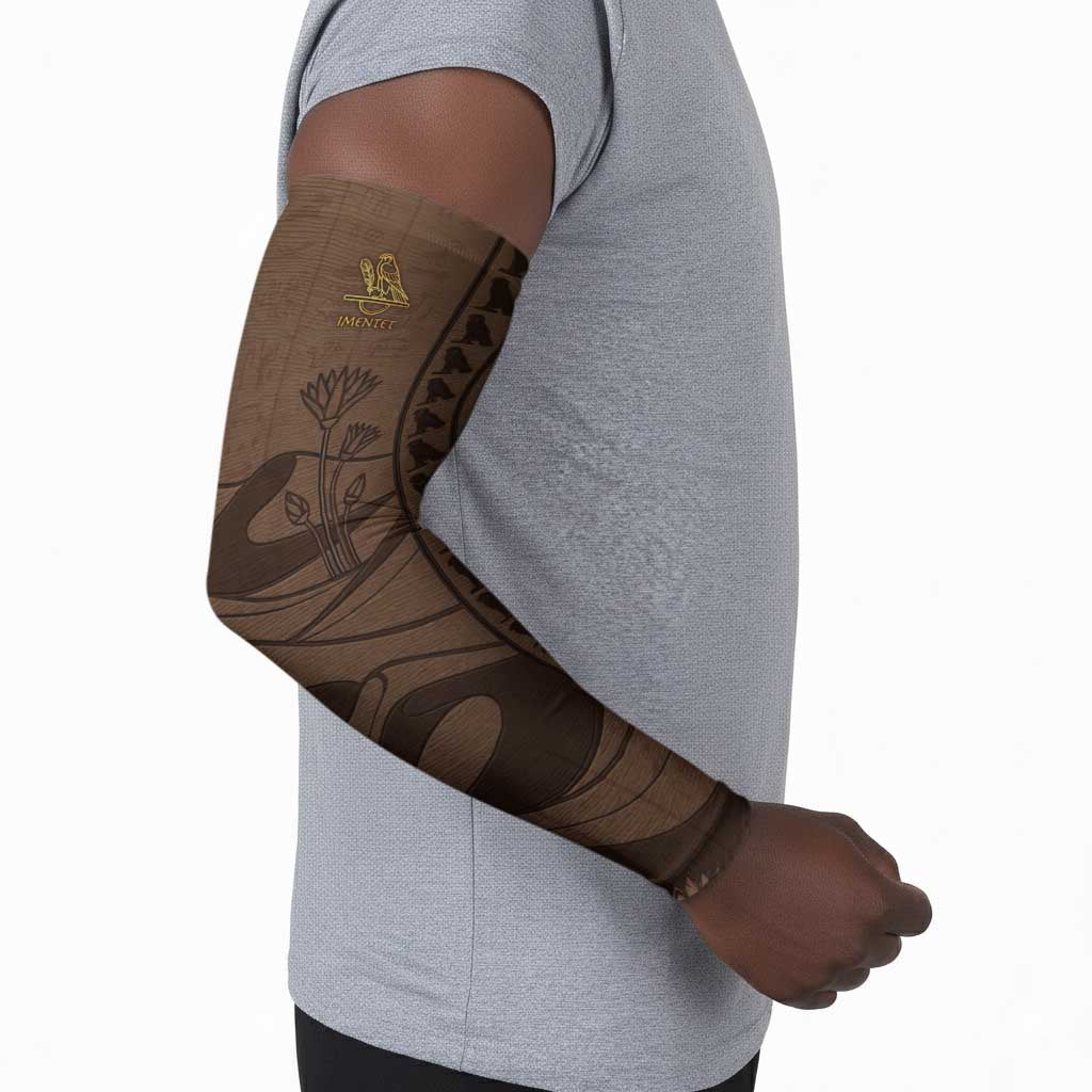 Imenet Sunlit Temple Columns Arm Sleeves with Ancient Egyptian Offering Scene