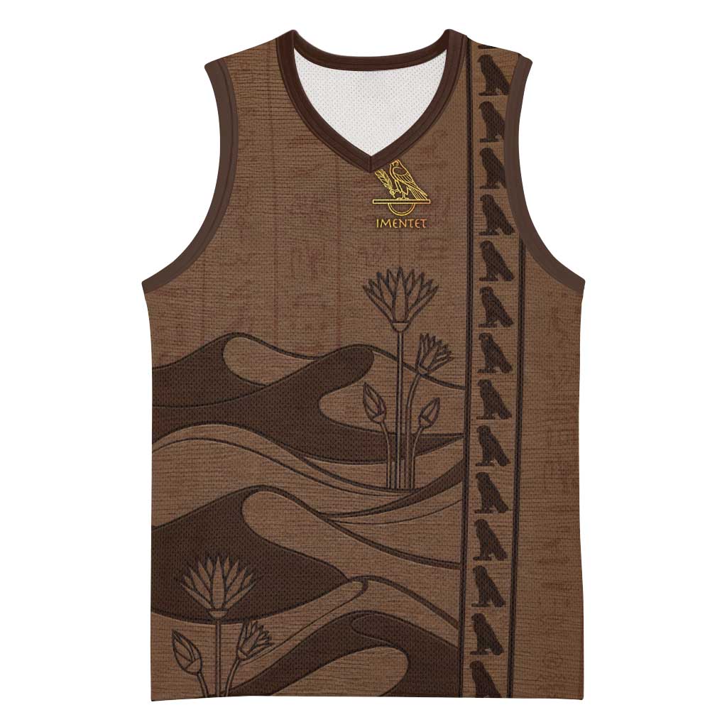 Imenet Sunlit Temple Columns Basketball Jersey with Ancient Egyptian Offering Scene