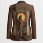 Imenet Sunlit Temple Columns Blazer with Ancient Egyptian Offering Scene