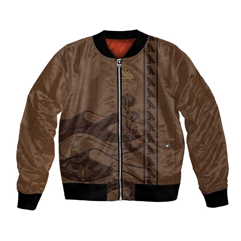 Imenet Sunlit Temple Columns Bomber Jacket with Ancient Egyptian Offering Scene