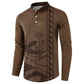 Imenet Sunlit Temple Columns Button Sweatshirt with Ancient Egyptian Offering Scene