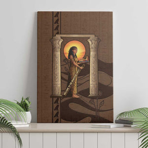 Imenet Sunlit Temple Columns Canvas Wall Art with Ancient Egyptian Offering Scene