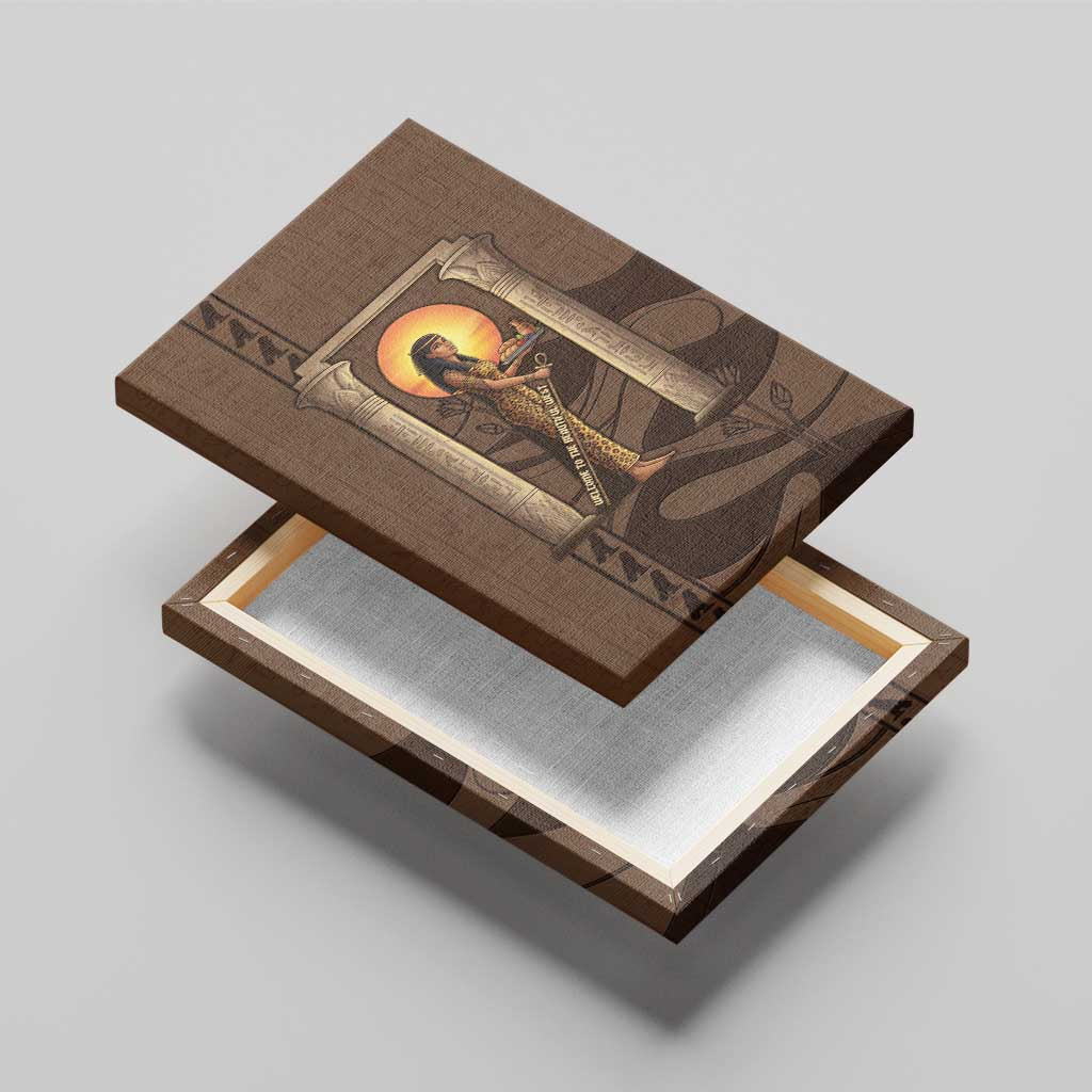 Imenet Sunlit Temple Columns Canvas Wall Art with Ancient Egyptian Offering Scene