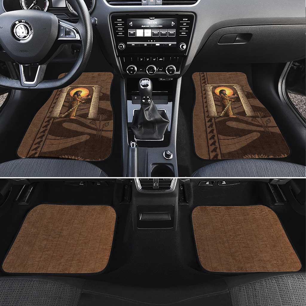 Imenet Sunlit Temple Columns Car Mats with Ancient Egyptian Offering Scene