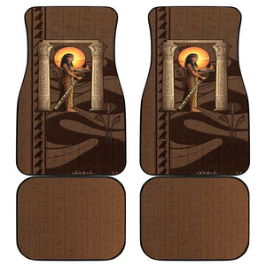 Imenet Sunlit Temple Columns Car Mats with Ancient Egyptian Offering Scene