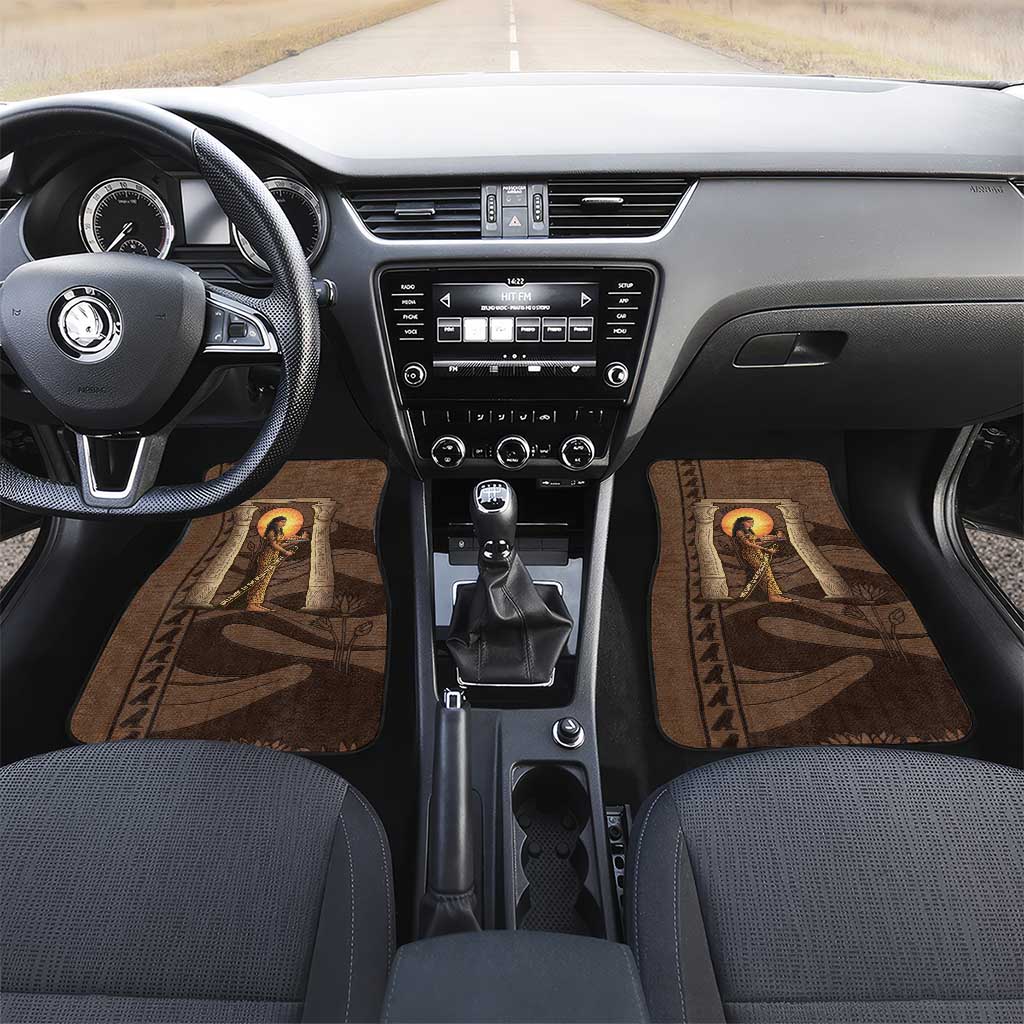 Imenet Sunlit Temple Columns Car Mats with Ancient Egyptian Offering Scene