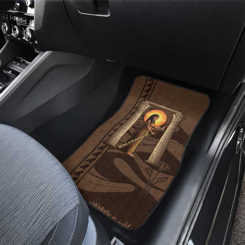 Imenet Sunlit Temple Columns Car Mats with Ancient Egyptian Offering Scene