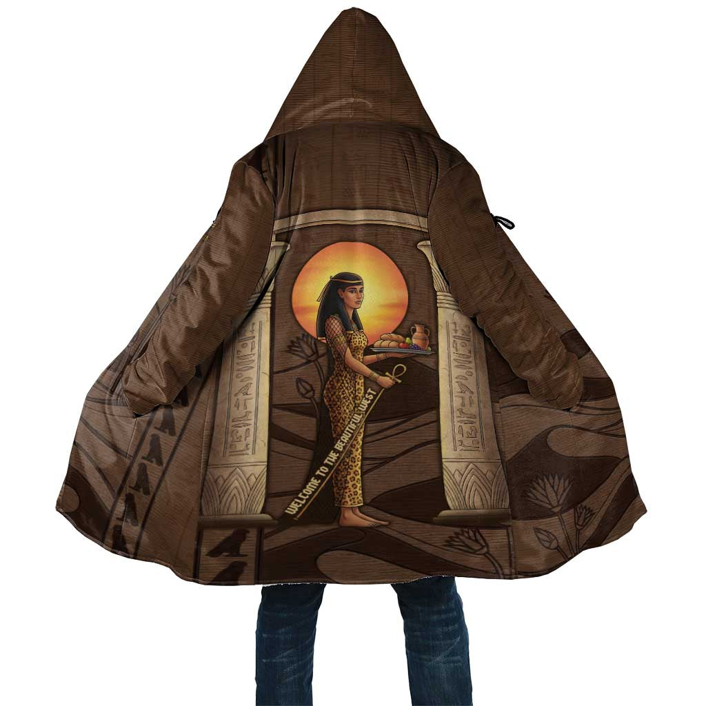 Imenet Sunlit Temple Columns Cloak with Ancient Egyptian Offering Scene