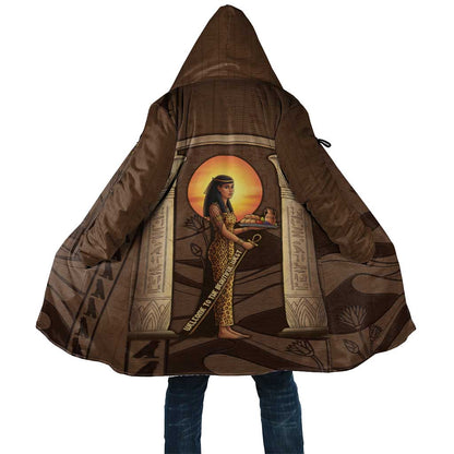 Imenet Sunlit Temple Columns Cloak with Ancient Egyptian Offering Scene