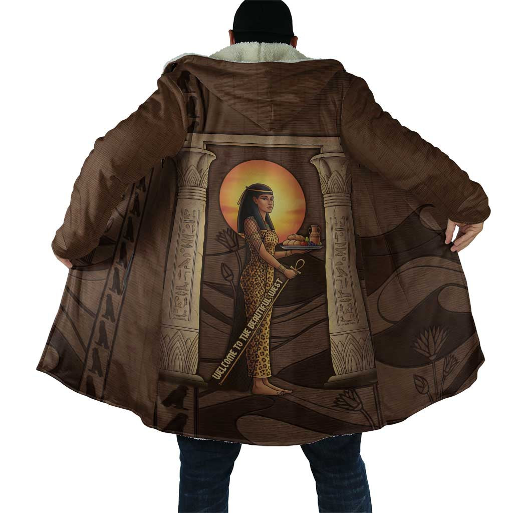 Imenet Sunlit Temple Columns Cloak with Ancient Egyptian Offering Scene