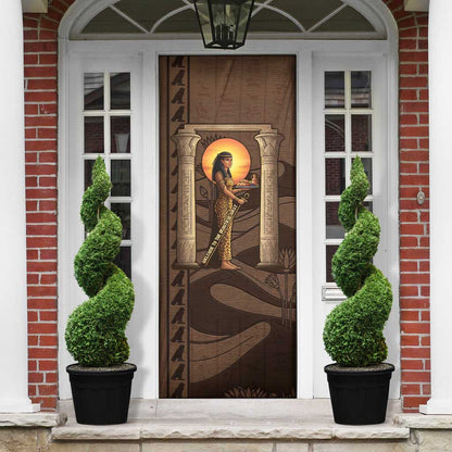 Imenet Sunlit Temple Columns Door Cover with Ancient Egyptian Offering Scene