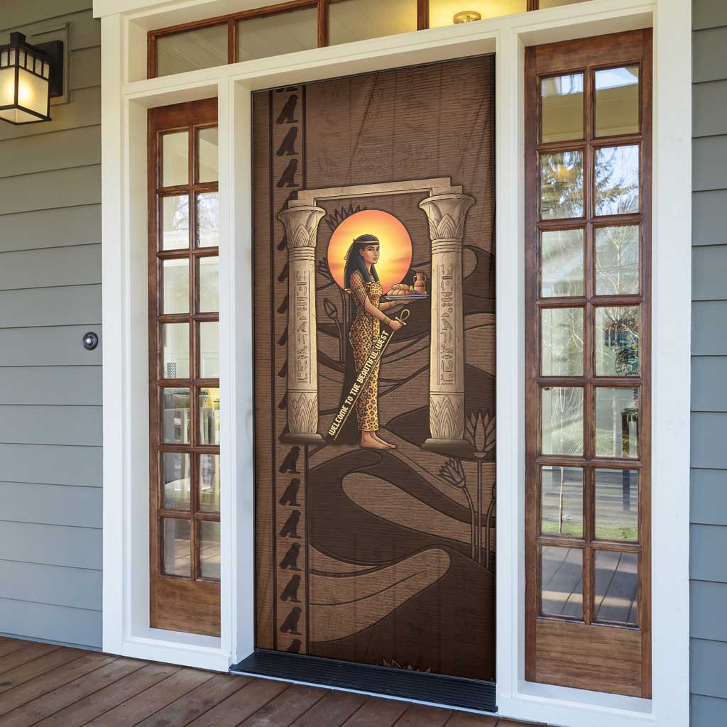 Imenet Sunlit Temple Columns Door Cover with Ancient Egyptian Offering Scene