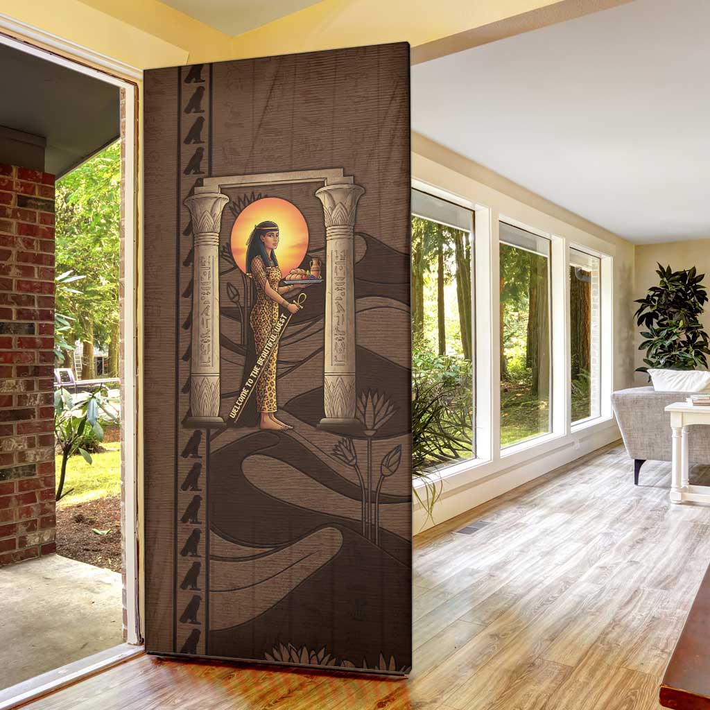 Imenet Sunlit Temple Columns Door Cover with Ancient Egyptian Offering Scene