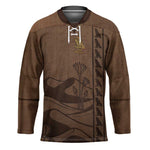 Imenet Sunlit Temple Columns Hockey Jersey with Ancient Egyptian Offering Scene