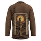 Imenet Sunlit Temple Columns Hockey Jersey with Ancient Egyptian Offering Scene