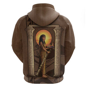 Imenet Sunlit Temple Columns Hoodie with Ancient Egyptian Offering Scene