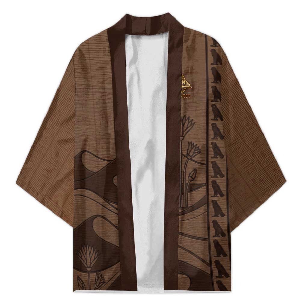 Imenet Sunlit Temple Columns Kimono with Ancient Egyptian Offering Scene