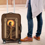 Imenet Sunlit Temple Columns Luggage Cover with Ancient Egyptian Offering Scene