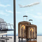 Imenet Sunlit Temple Columns Luggage Cover with Ancient Egyptian Offering Scene