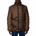 Imenet Sunlit Temple Columns Padded Jacket with Ancient Egyptian Offering Scene