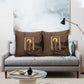 Imenet Sunlit Temple Columns Pillow Cover with Ancient Egyptian Offering Scene
